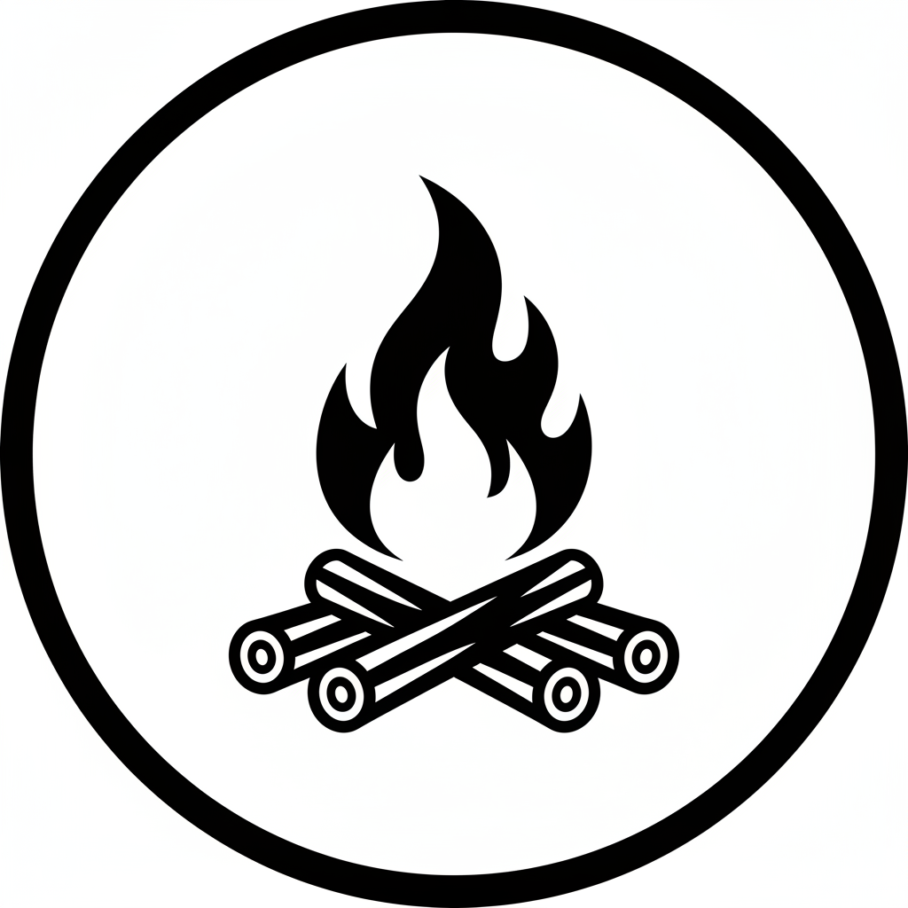 campfire icon black and white